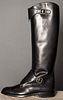 CHANEL TALL BLACK LEATHER BOOTS, 2000s
