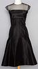 PAULINE TRIGERE BLACK SILK COCKTAIL DRESS, 1950