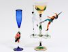 TWO SMALL VENETIAN GLASS GOBLETS