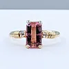 Fabulous Pink Tourmaline & Diamond Ring - 18K Gold