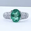 Dazzling Emerald & Pave Diamond Dress Ring