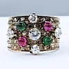 Antique Diamond Ruby & Emerald Five Band Ring