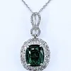 Marvelous Mint Tourmaline & Diamond Pendant Necklace
