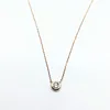 Delicate Diamond Solitaire Necklace - Rose Gold