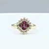 Beautiful Vintage Ruby  & Diamond Dress Ring