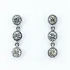 Glittering Diamond 3-Stone Dangle Earrings