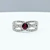 Elegant Ruby & Diamond Dress Ring - Platinum