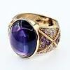 Royal Purple Amethyst & Diamond Cocktail Ring - 18K