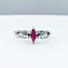 Elegant Marquise Cut Ruby & Diamond Engagement Ring