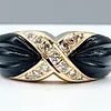Carved Onyx & Diamond Fashion Ring