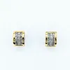 Stylish Multi Cut Diamond & 18K Gold Stud Earrings