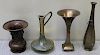 3 Japanese Bronze Vases and a Pitcher.
