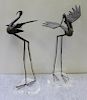 Pair of Bronze Herons on Lucite Bases.