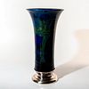 Moorcroft Pottery Footed Vase on Silver Base, Moonlit Blue