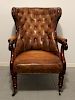 Beautiful Vintage Leather Upholstered Arm Chair.