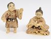 TWO CARVED IVORY FIGURES OF CHILDREN
