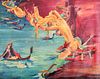 Freddy Wittop Surrealist Nude Water Scene Painting