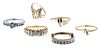 14k Yellow and White Gold and Diamond Ring Assortment