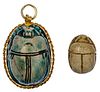14k Yellow Gold and Egyptian Steatite Scarab
