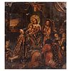ANÓNIMO. La adoración de los Reyes. México, SXIX. Óleo sobre lámina. 28 x 25 cm.