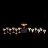 Juego de hielera, copas y vasos. Italia, SXX. Elaborados en cristal de Murano. Piezas: 13