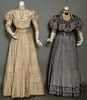 TWO SILK AFTERNOON DRESSES, c. 1908