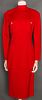 CHANEL RED KNIT DRESS, LATE 20TH C