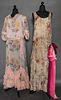 TWO CHIFFON PRINT GOWNS, EARLY 1930s