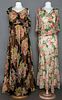 TWO SILK CHIFFON SUMMER GOWNS, 1930s