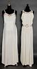 TWO BEADED WHITE EVENING GOWNS, 1930s