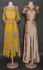 TWO PRINTED SILK DRESSES, 1930s