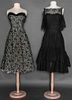 TWO BLACK LACE PARTY DRESSES, MID 1950s