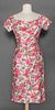 CEIL CHAPMAN ROSE PRINT DRESS, c. 1960