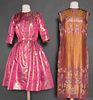TWO LAME PARTY DRESSES, 1950-1960