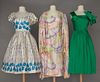 THREE SILK PARTY DRESSES, 1955-1970