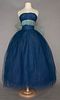 JACQUES HEIM COUTURE BLUE BALL GOWN, 1950s