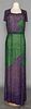 BEADED PURPLE & GREEN GOWN, 1940s