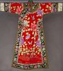 EMBROIDERED RED SILK COAT, CHINA