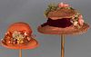 TWO SUMMER HATS, NEW YORK, 1905 & 1925