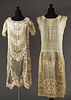 TWO EMBROIDERED & LACE TEA GOWNS, 1916-1920s