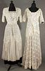 TWO HANDMADE LACE TEA GOWNS, EARLY 20TH C