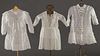 THREE TODDLERS' WHITE DRESSES, 1860-1890s