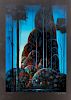 Eyvind Earle, "Tall Trees"-1987, Signed Serigraph