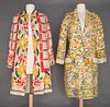 TWO STENCILLED BEACH ROBES, 1920-1930s