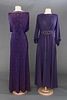 2 BEADED PURPLE EVENING GOWNS, LATE 1930s
