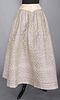 BONED & HAND QUILTED SILK PETTICOAT, 1840s