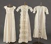 THREE CHRISTENING GOWNS, MID 19TH C