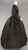 BLACK SILK MOURNING DRESS, 1860s