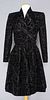 GIVENCHY BLACK FLOCKED PARTY DRESS