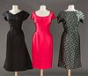 THREE SILK COCKTAIL DRESSES, 1950-1960s